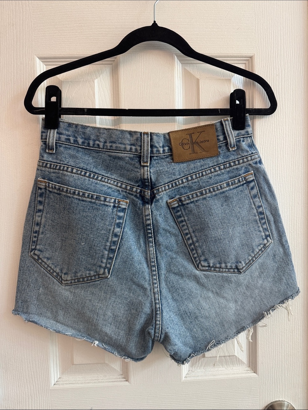 CALVIN KLEIN Vintage 90s High Rise Denim Cuttoff Jean Shorts Size 10